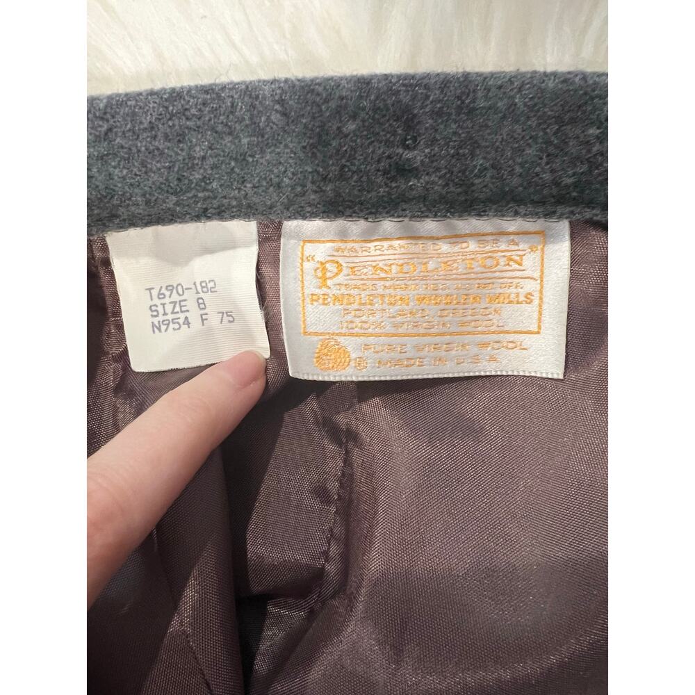 Vintage USA Pendleton Woolen Mills 100% Pure Virgin Wool Lined Skirt Midi 8 Med - Picture 3 of 6